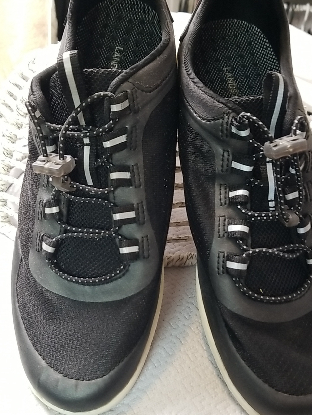 Lands End Black Water Shoes Sneakers Size 9.5